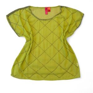 Forever 21 Lime Green Sheer Blouse